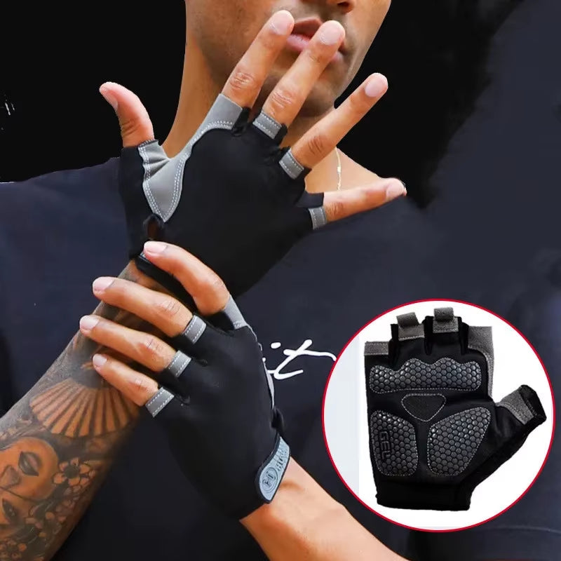 Gym Gloves Fitness Training Fingerless Men Women Bodybuilding Exercise Sports Gloves for Cycling Bicycle anti Slip Breathable